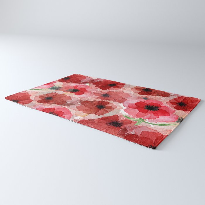 Pressed Poppy Blossom Pattern Rug Gallery Image 3