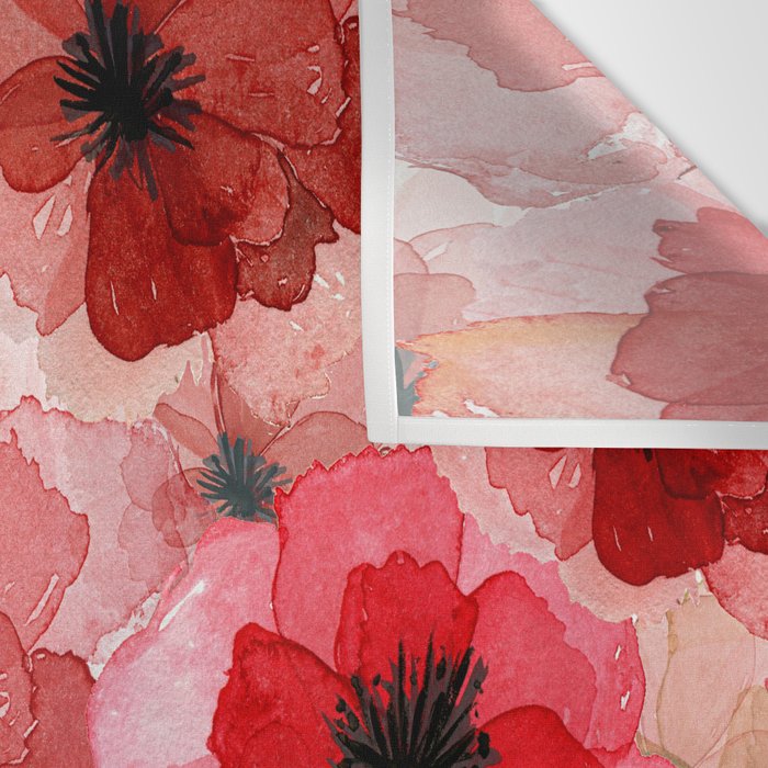 Pressed Poppy Blossom Pattern Wall Tapestry Gallery Image 3