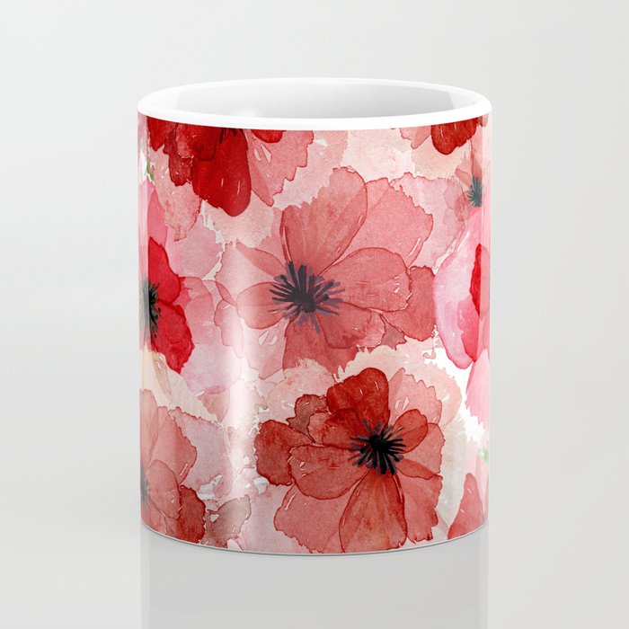 Pressed Poppy Blossom Pattern Coffee Mug Gallery Image 4