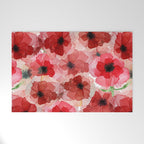 Pressed Poppy Blossom Pattern Welcome Mat Gallery Image 1