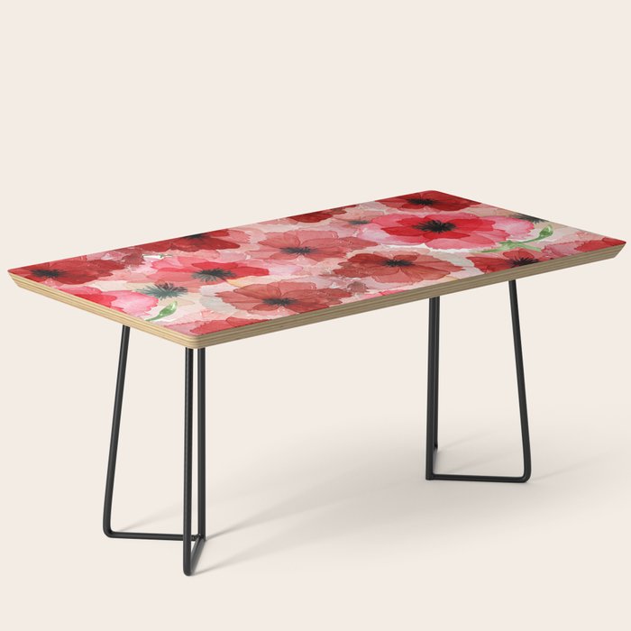Pressed Poppy Blossom Pattern Coffee Table Gallery Image 1