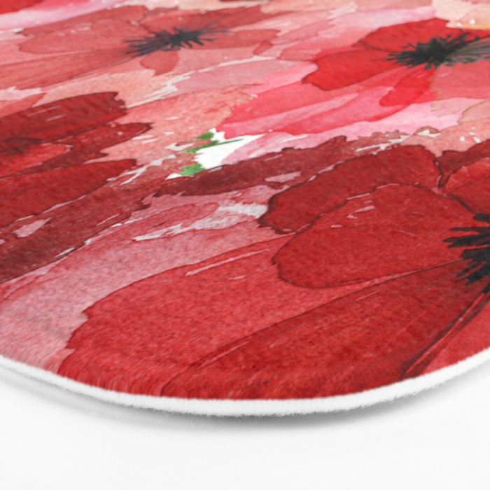 Pressed Poppy Blossom Pattern Bath Mat Gallery Image 3