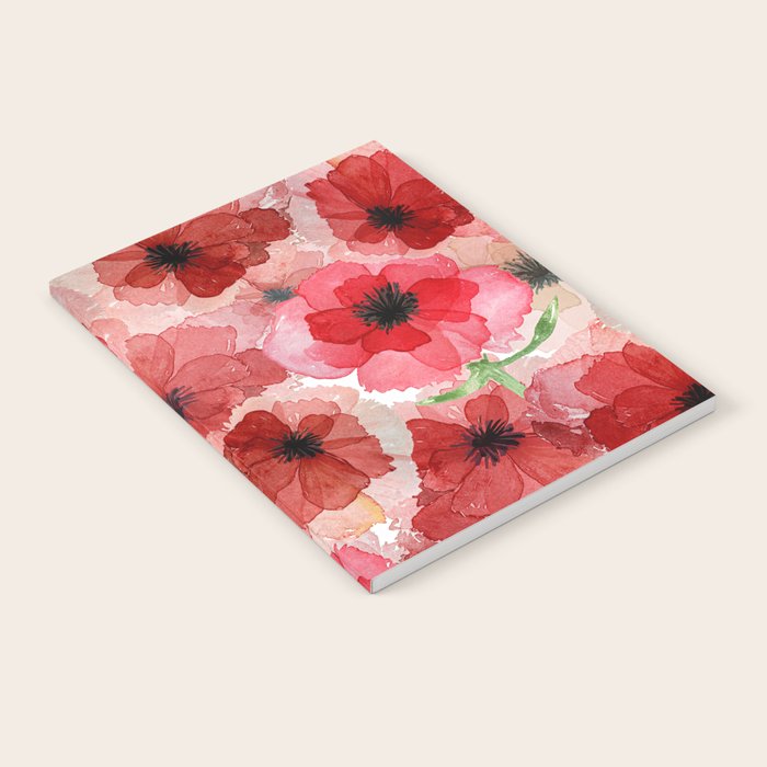 Pressed Poppy Blossom Pattern Notebook Gallery Image 2