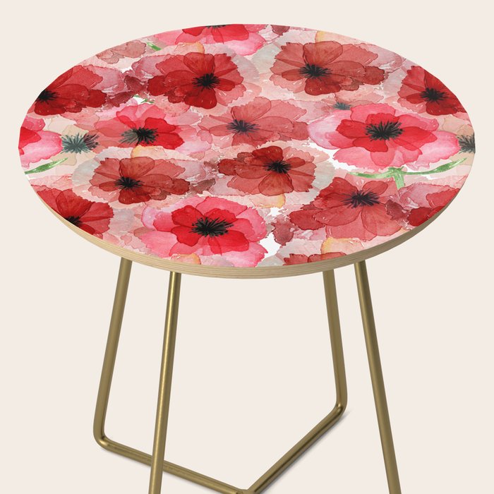 Pressed Poppy Blossom Pattern Side Table Gallery Image 2