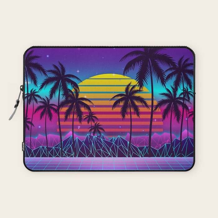 Radiant Sunset Synthwave Laptop Sleeve Gallery Image 1