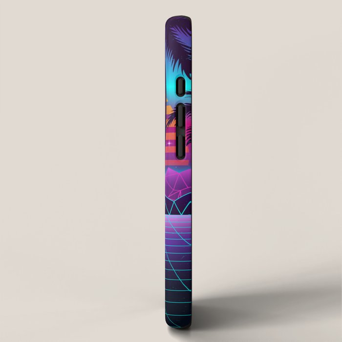 Radiant Sunset Synthwave iPhone Case Gallery Image 2