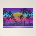 Radiant Sunset Synthwave Welcome Mat Gallery Image 1