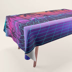 Radiant Sunset Synthwave Tablecloth Gallery Image 1