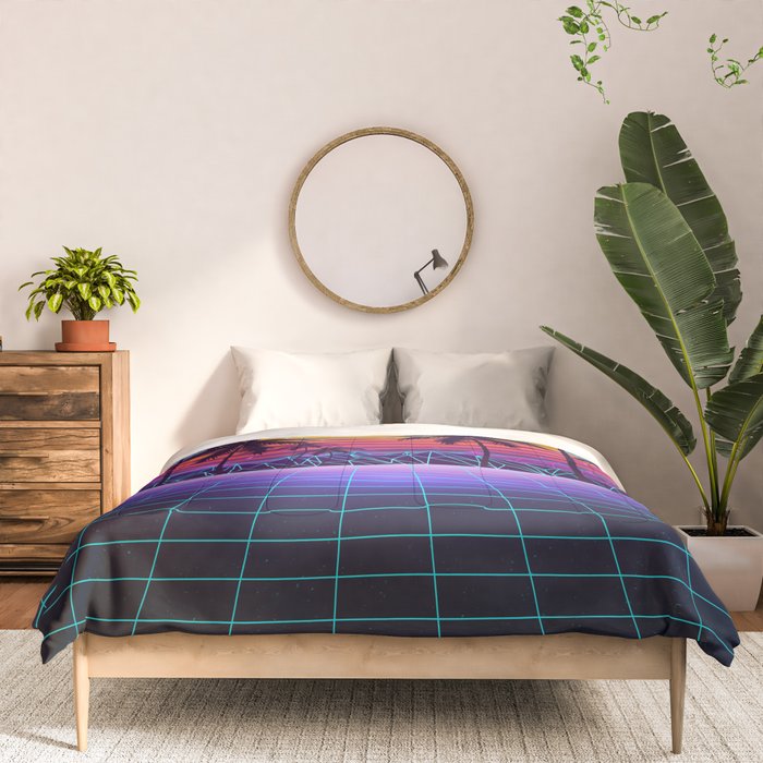 Radiant Sunset Synthwave Comforter Gallery Image 3