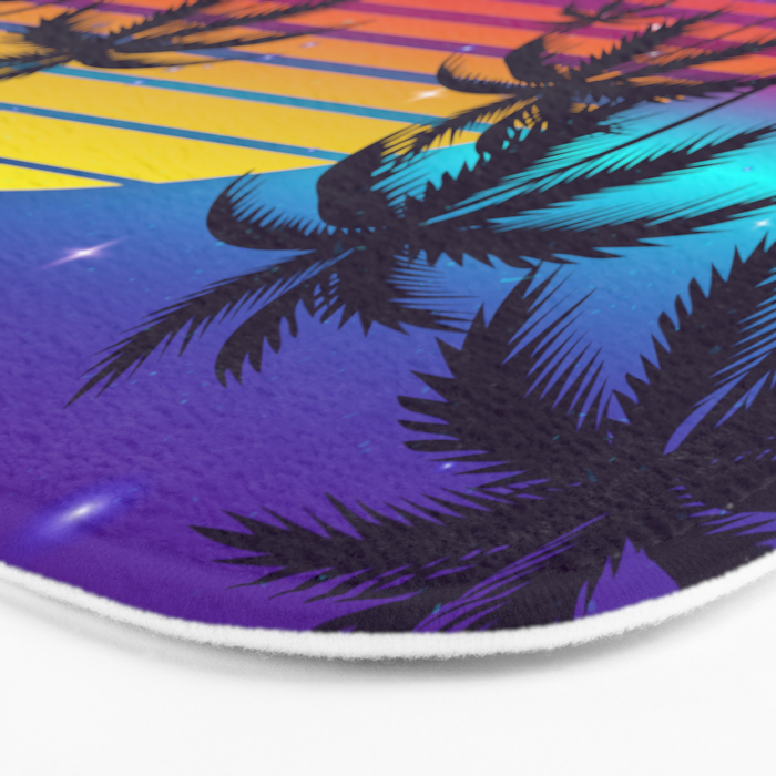 Radiant Sunset Synthwave Bath Mat Gallery Image 3