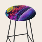 Radiant Sunset Synthwave Stool Gallery Image 2