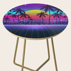 Radiant Sunset Synthwave Side Table Gallery Image 2