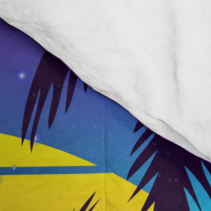 Radiant Sunset Synthwave Comforter Gallery Image 4