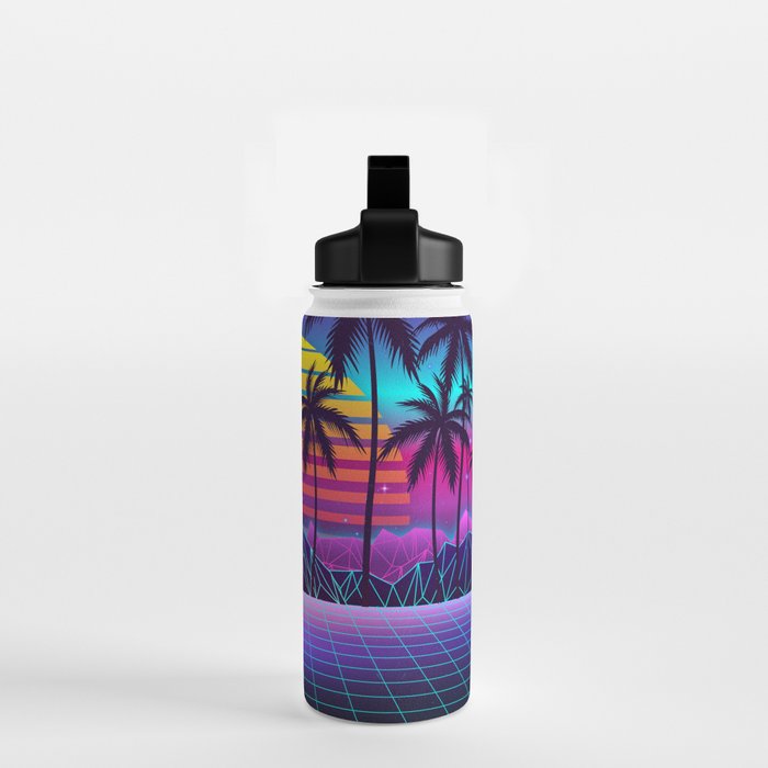 Radiant Sunset Synthwave Water Bottle Gallery Image 2