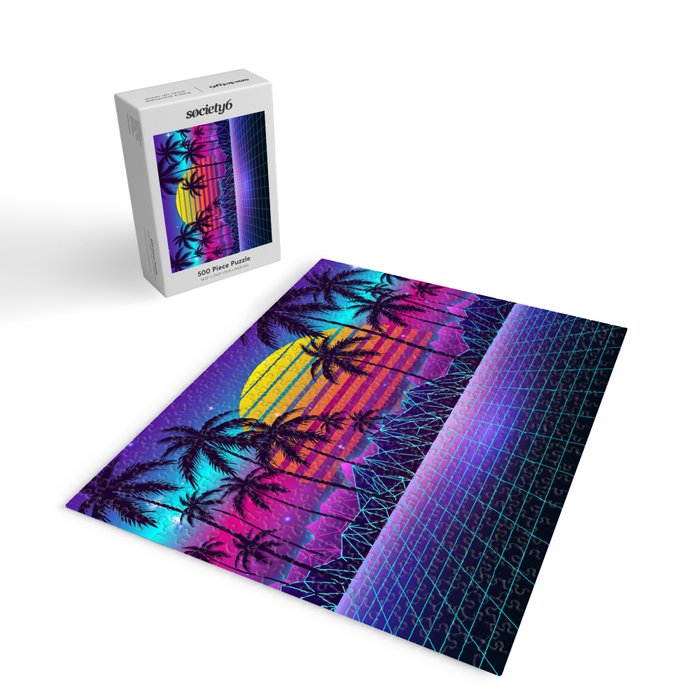 Radiant Sunset Synthwave Jigsaw Puzzle Gallery Image 2