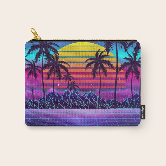 Radiant Sunset Synthwave Carry All Pouch Gallery Image 1