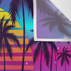 Radiant Sunset Synthwave Wall Tapestry Gallery Image 3