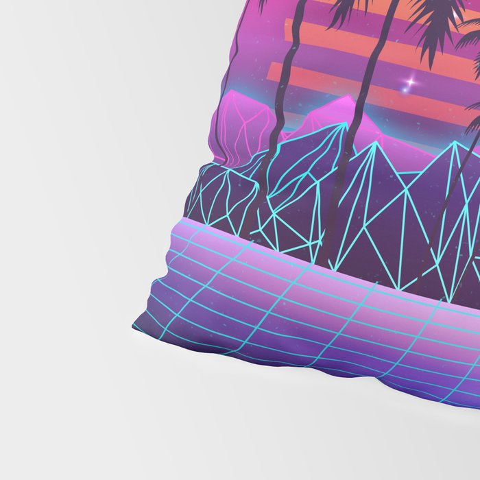 Radiant Sunset Synthwave Pillow Sham Gallery Image 4