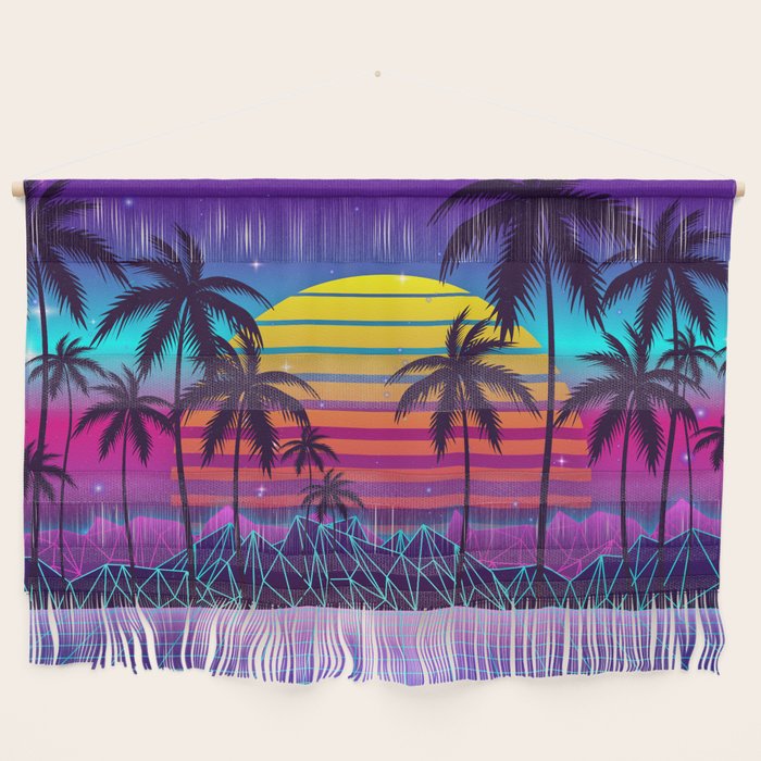 Radiant Sunset Synthwave Wall Hanging