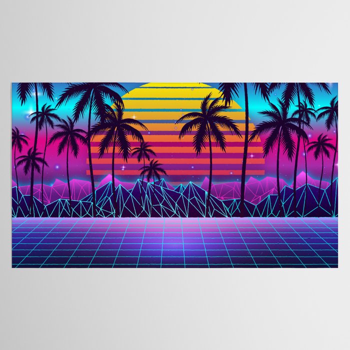 Radiant Sunset Synthwave Tablecloth Gallery Image 2