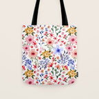 Simple colorful flowery meadow Tote Bag Gallery Image 1