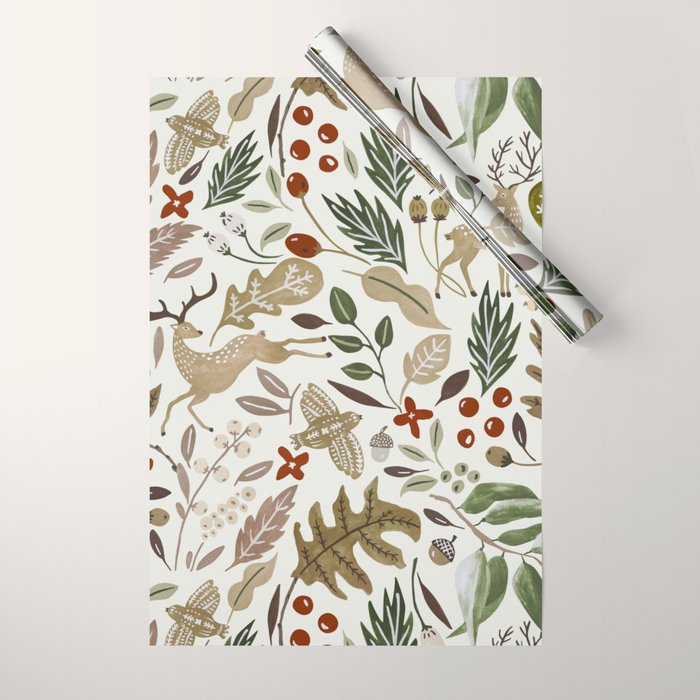 Christmas in the wild nature Wrapping Paper Gallery Image 1