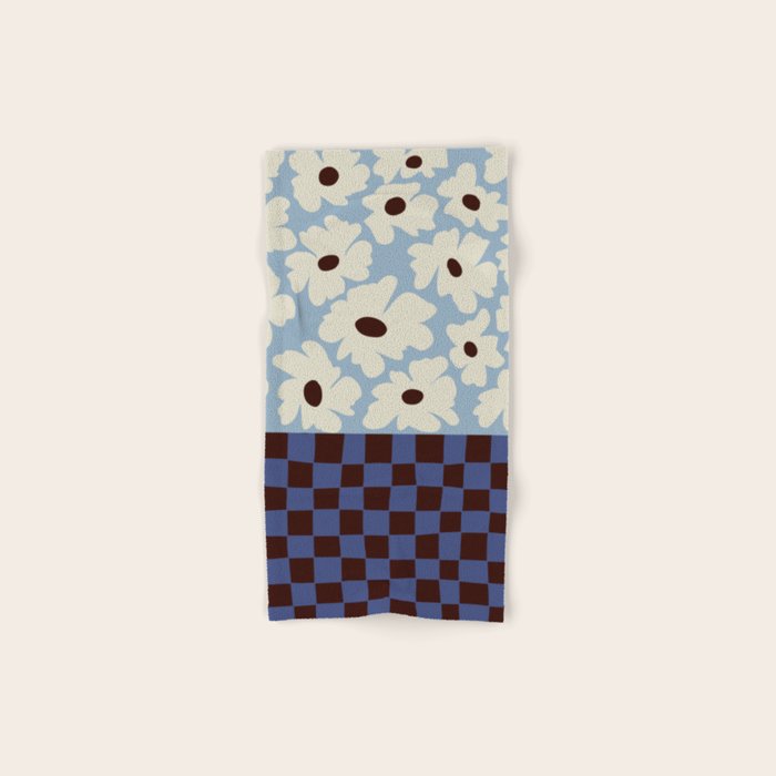Flowers_checkerboard  Bath Towel Gallery Image 1