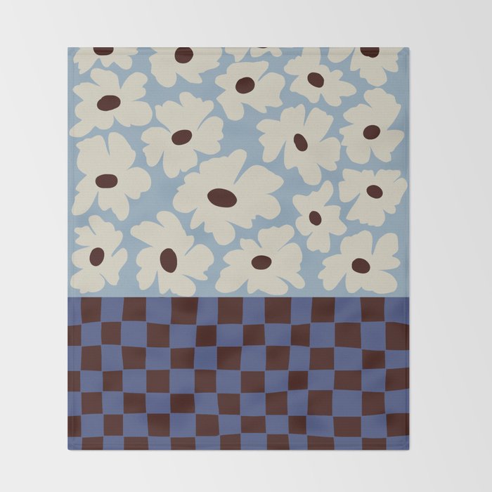 Flowers_checkerboard  Throw Blanket Gallery Image 2