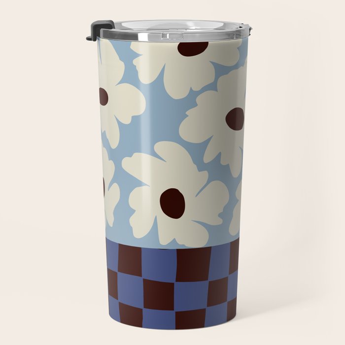 Flowers_checkerboard  Travel Mug Gallery Image 3