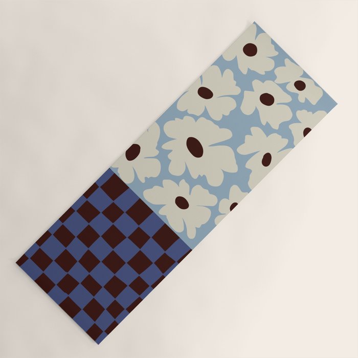 Flowers_checkerboard  Yoga Mat Gallery Image 1