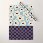 Flowers_checkerboard  Wrapping Paper Gallery Image 1