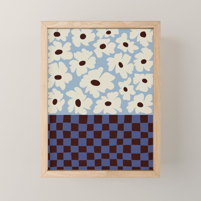 Flowers_checkerboard  Mini Art Print Gallery Image 1