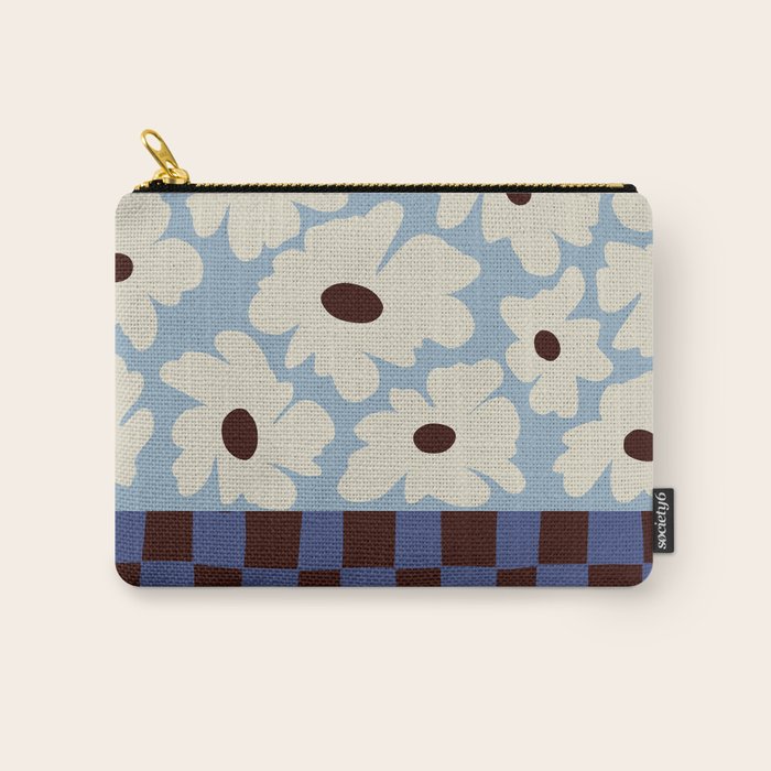 Flowers_checkerboard  Carry All Pouch Gallery Image 1