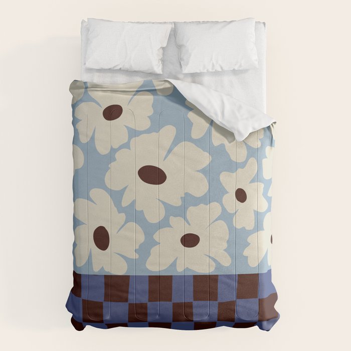 Flowers_checkerboard  Comforter Gallery Image 1