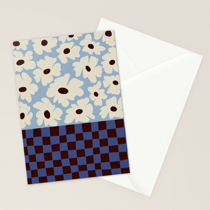 Flowers_checkerboard  Stationery Card Gallery Image 2
