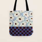 Flowers_checkerboard  Tote Bag Gallery Image 1