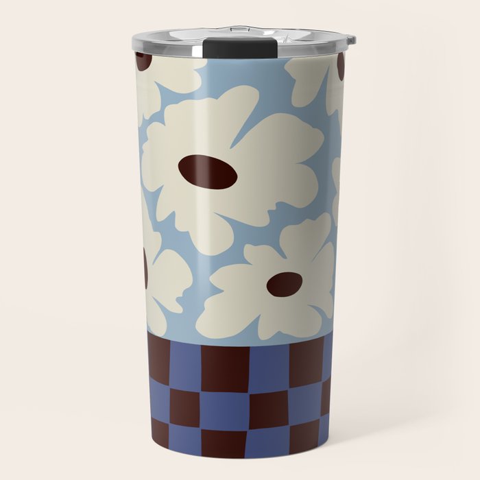Flowers_checkerboard  Travel Mug Gallery Image 1