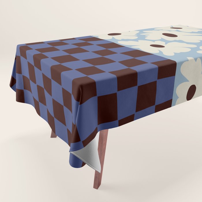 Flowers_checkerboard  Tablecloth Gallery Image 1