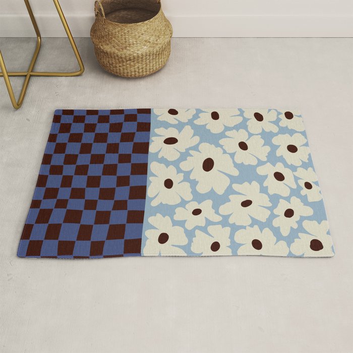 Flowers_checkerboard  Rug Gallery Image 1