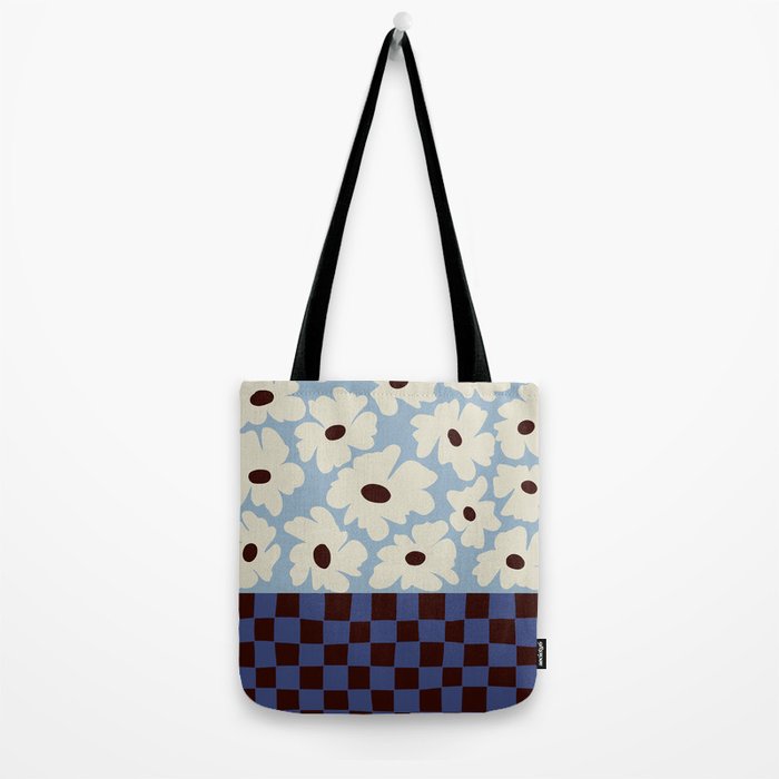 Flowers_checkerboard  Tote Bag Gallery Image 2