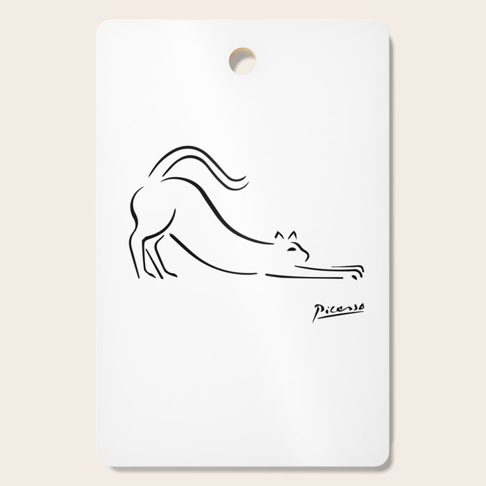 Pablo Picasso Cat Artwork Shirt, Kitten Sketch Reproduction Cutting Board Gallery Image 1