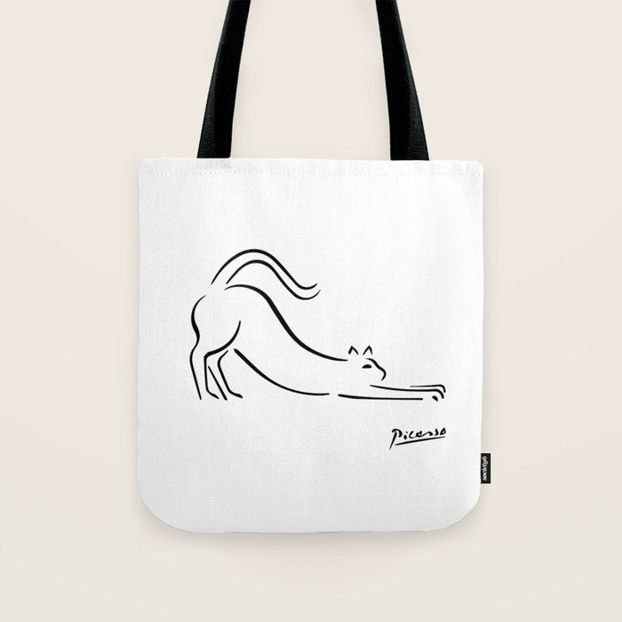 Pablo Picasso Cat Artwork Shirt, Kitten Sketch Reproduction Tote Bag Gallery Image 1