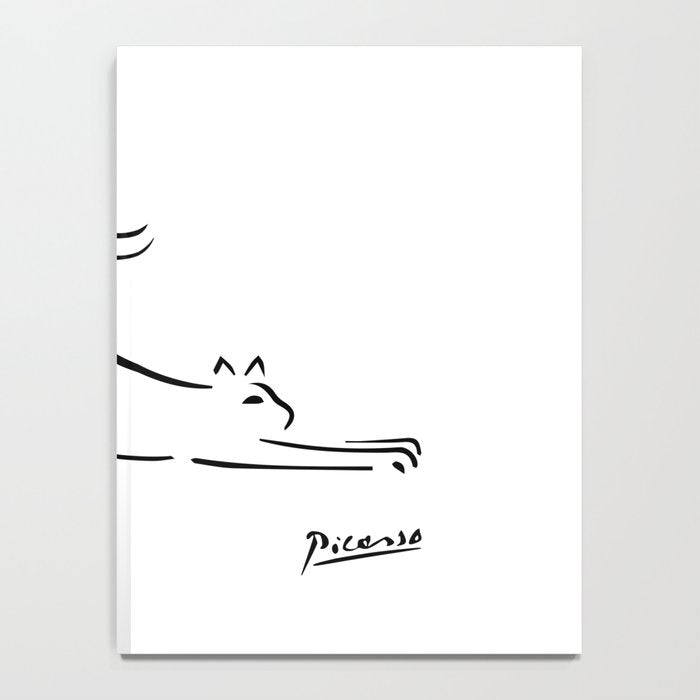 Pablo Picasso Cat Artwork Shirt, Kitten Sketch Reproduction Notebook Gallery Image 4