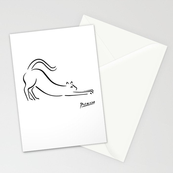 Pablo Picasso Cat Artwork Shirt, Kitten Sketch Reproduction Stationery Card Gallery Image 2