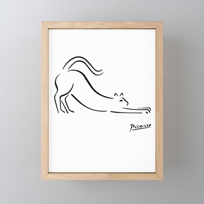 Pablo Picasso Cat Artwork Shirt, Kitten Sketch Reproduction Mini Art Print Gallery Image 1
