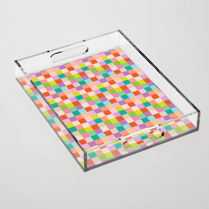 Bright Checks Acrylic Tray Gallery Image 1