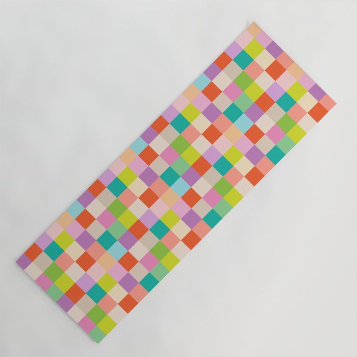 Bright Checks Yoga Mat Gallery Image 1