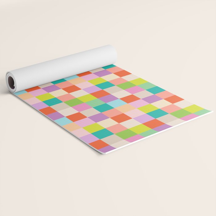 Bright Checks Yoga Mat Gallery Image 2