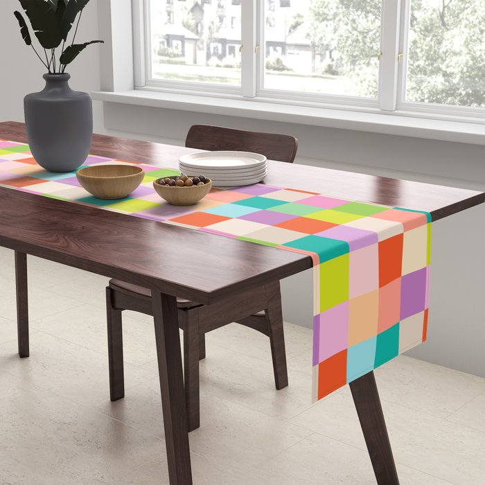 Bright Checks Table Runner Gallery Image 2