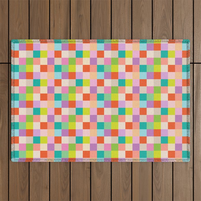 Bright Checks Outdoor Rug Gallery Image 1